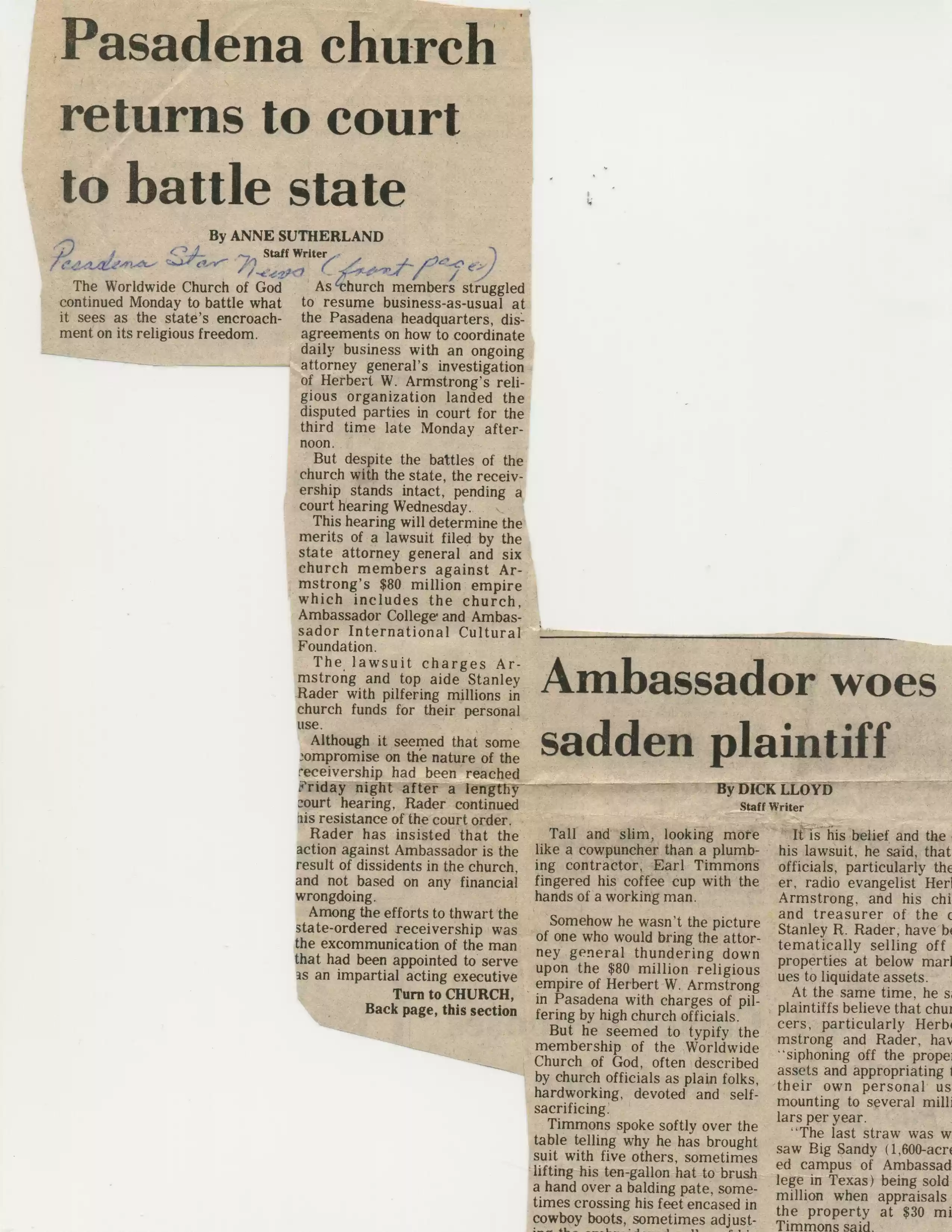 1. Pasadena Star News, n.d., prob 1-1979